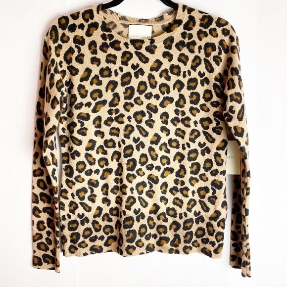 New Cynthia Rowley Cashmere Animal Print Sweater S - Picture 1 of 8